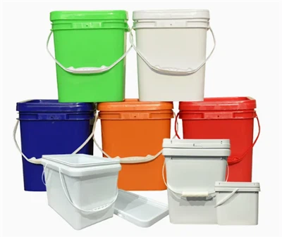 뚜껑이있는 플라스틱 인쇄 제곱 버킷